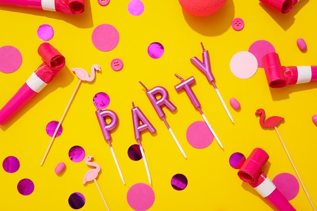 Concept of party and celebration accessories for party