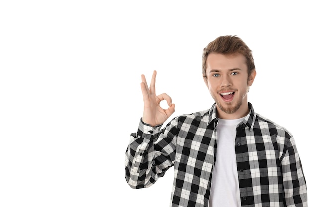 Concept of people young man isolated on white background