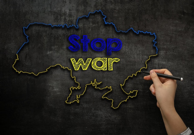 Concept photo in support of ukraine stop war