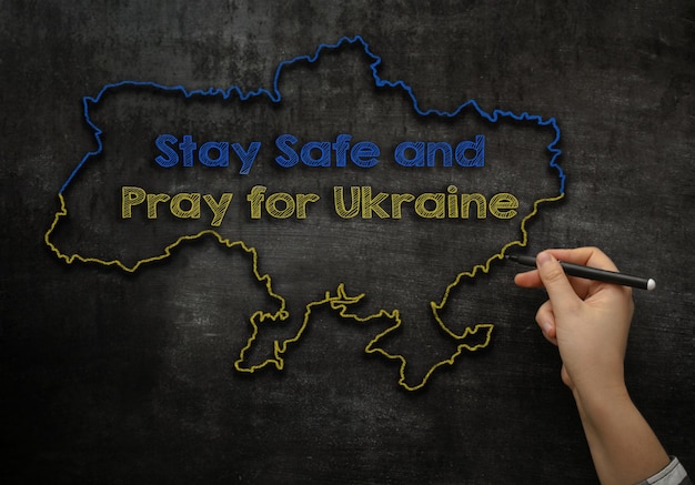 Concept photo in support of ukraine during the war stay safe and pray for ukraine