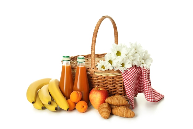 Concept of picnic accessories isolated on white background