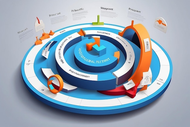 Photo concept of project closure project managment life cycle 3d vector illustration