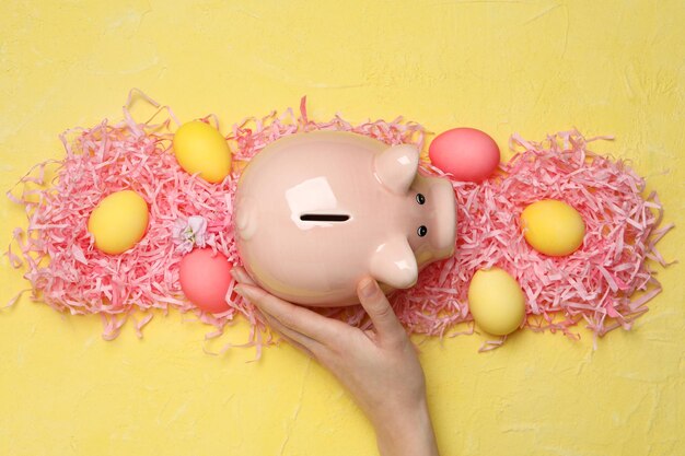 Concept of saving money for easter holidays