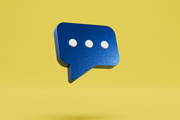 The concept of sending online messages Message icon on a yellow background 3D render