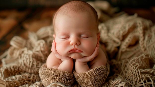 concept shooting newborn baby sleeping Selective focus