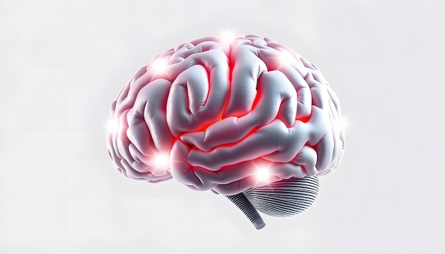 Concept of six ability in human brain isolated with white highlights