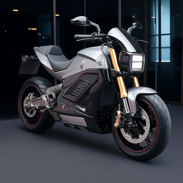 Concept sport clean electronic futuristic electric motorcycle