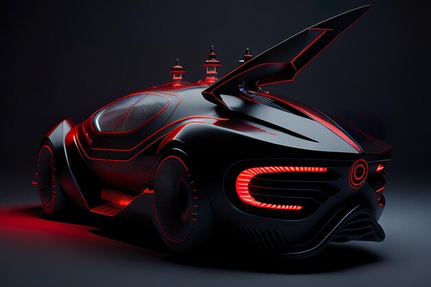 Concept Super modern retrofuturistic car with neon accents Generative AI