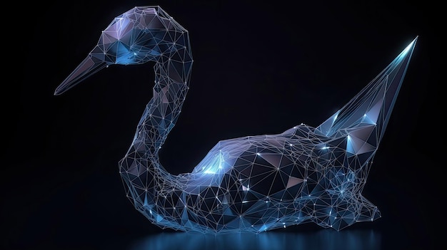 Concept of swan in stock market exchange or financial technology with Generative AI Technology