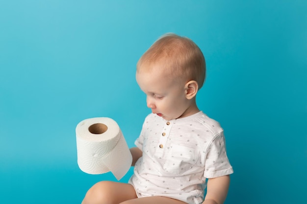 Concept to teach a child to go to the toilet and kids hygiene