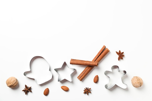 Concept of tools for cooking cookies cookie cutter space for text