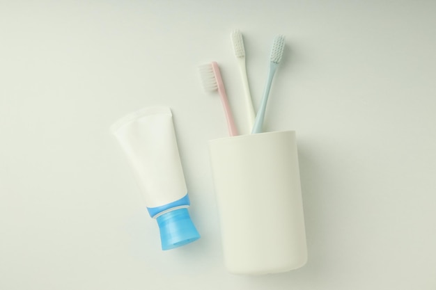 Concept of tooth or oral care on white background