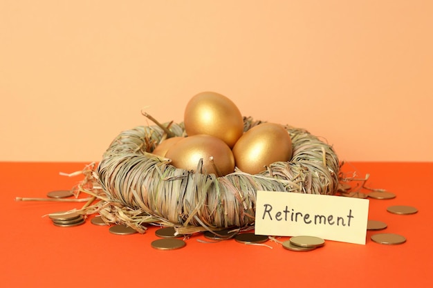 Concept of wealth and retirement golden eggs