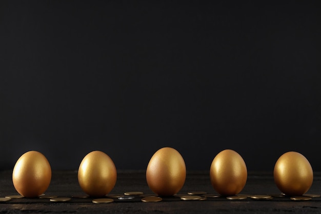 Concept of wealth and retirement golden eggs