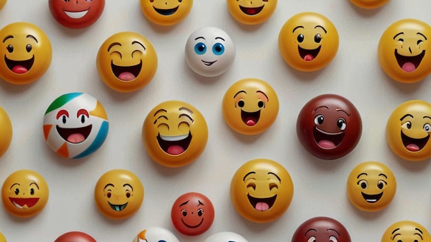 Photo a concept with happy emoji for world emoji day background template wallpaper