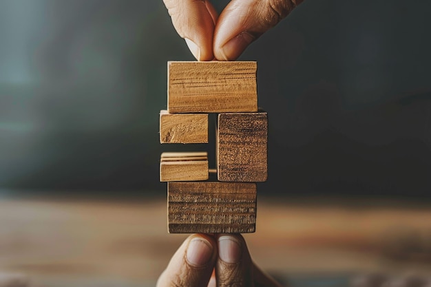 Concepts of gender equality Hand flip wooden cube with symbol unequal change to equal sign