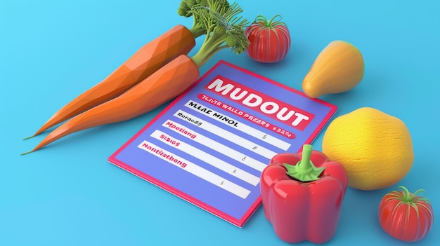 Conceptual art of nutrition facts label with vivid colors