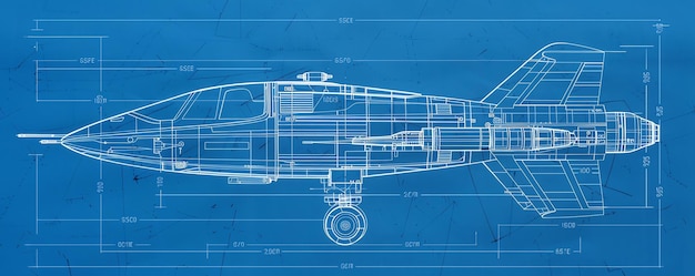 Photo conceptual blueprint of a flying car originality blueprint