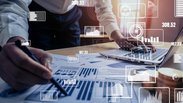 Conceptual business dashboard for financial data analysis