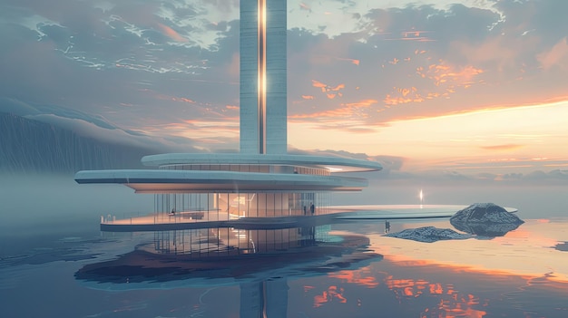 Conceptual design of a futuristic architectural landmark