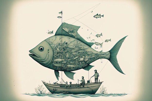 Conceptual drawing of fishing