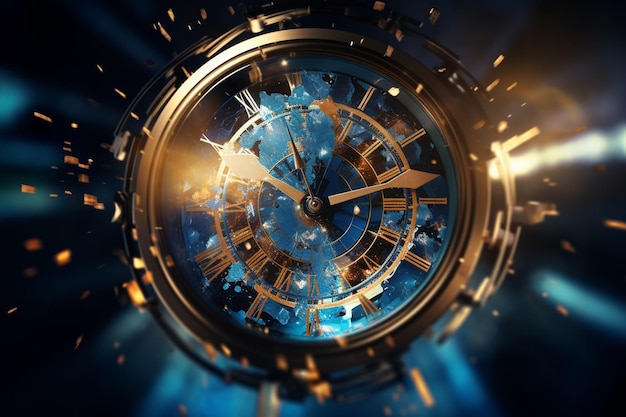 Conceptual illustration of a clock with its Generative ai