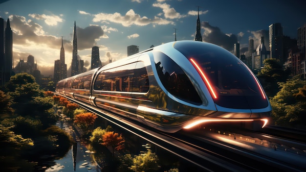 Conceptual Illustration of Futuristic Hyperloop Systems