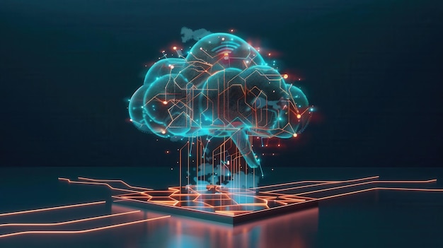 Conceptual image of cloud computing and data storage with binary code