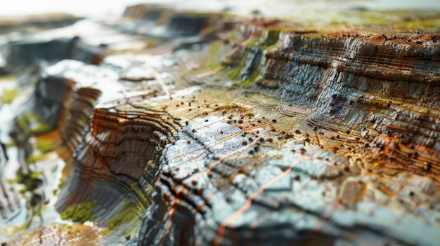 Photo conceptual image of geotechnical engineering with soil analysis and digital mapping showcasing advancements in land development