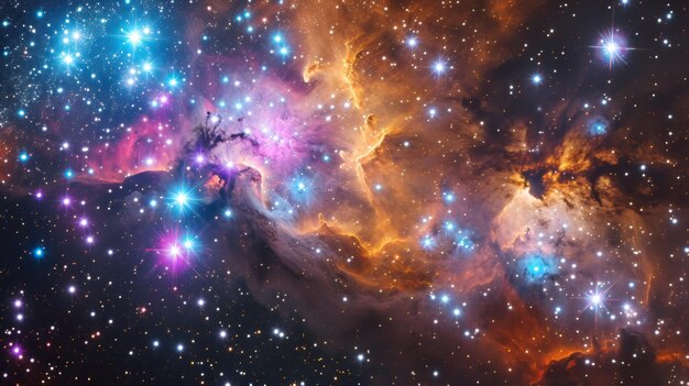 Conceptual image of the Jewel Box Cluster displaying its colorful stars and young stellar population Generative AI