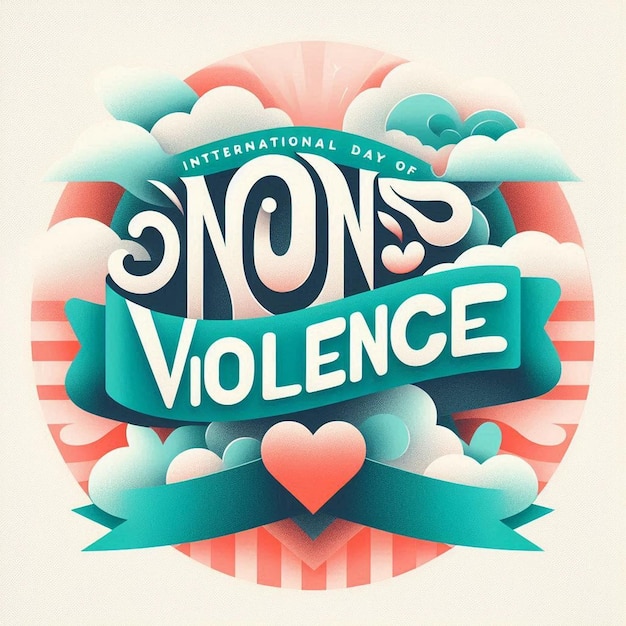 Photo conceptual lettering for international day of nonviolence