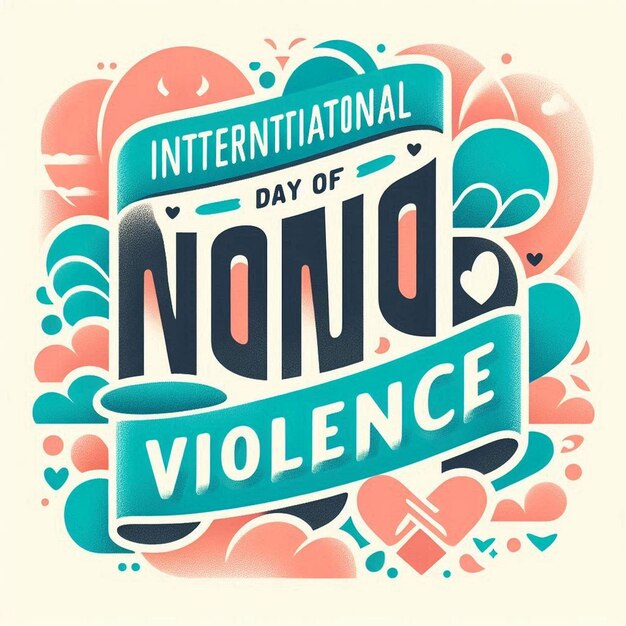 Photo conceptual lettering for international day of nonviolence