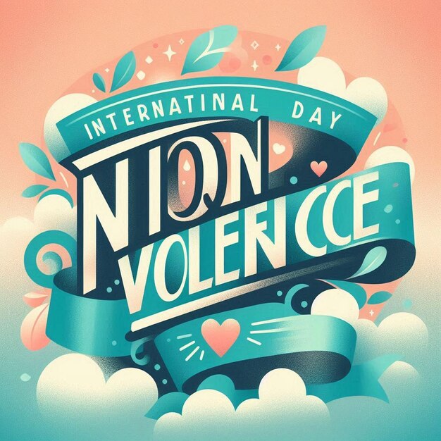 Photo conceptual lettering for international day of nonviolence