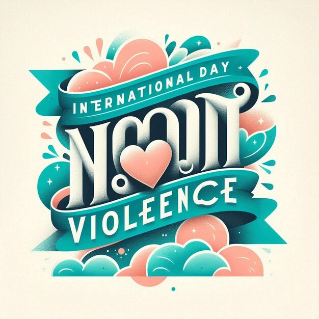 Photo conceptual lettering for international day of nonviolence