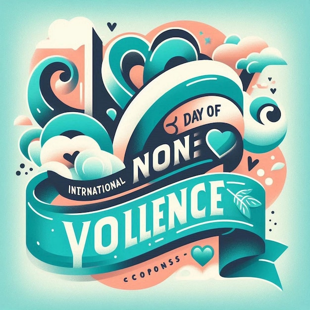 Photo conceptual lettering for international day of nonviolence