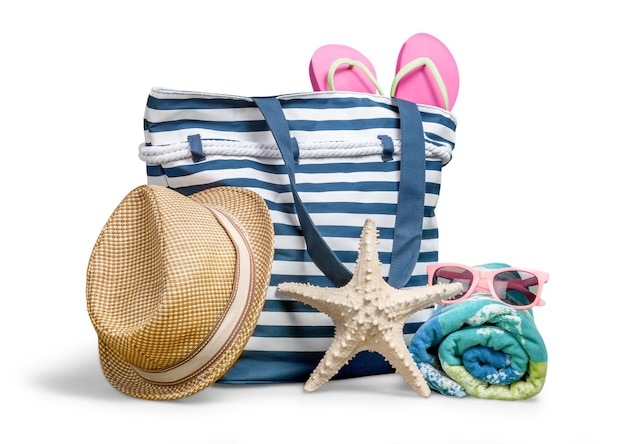 Conceptual a summer fun border, beach items