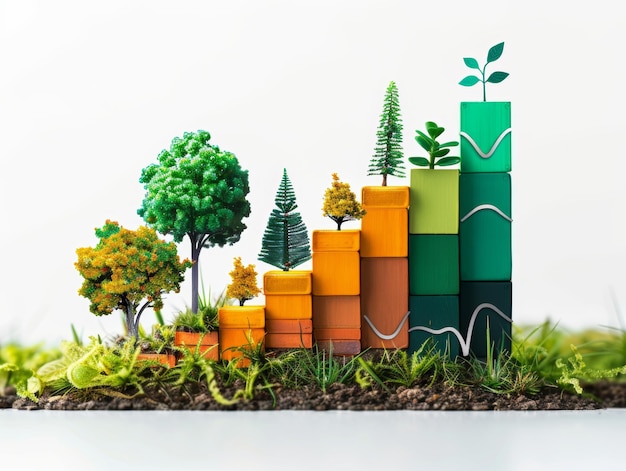 Photo conceptual of sustainable growth and environmental progress