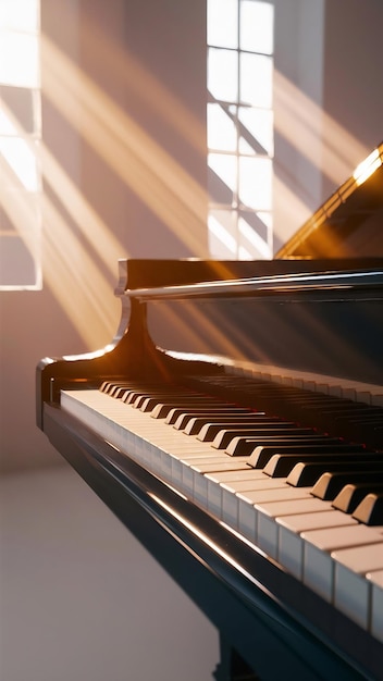 Concert grand piano isolated music concept