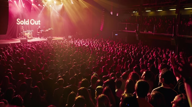 Photo a concert is taking place with a large crowd of people