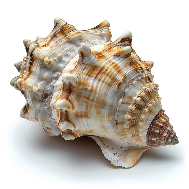 Conch seashell isolated on white background high quality high resolution