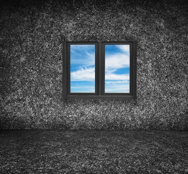 Photo concrete abstract background with window