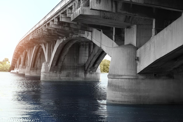 Concrete bridge over river