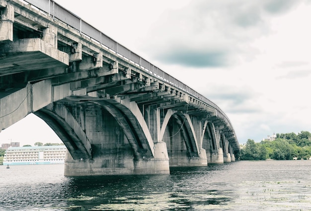 Concrete bridge over river