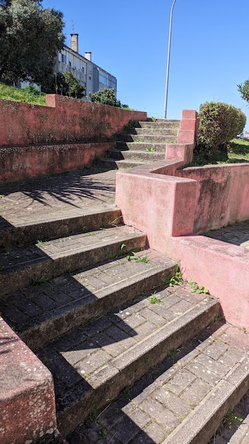 Concrete cement staircase in Lisbon Amadora 90 degree angle