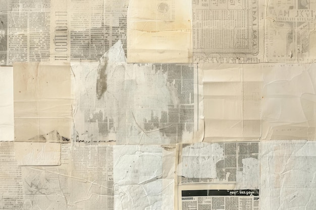 Concrete ephemera border backgrounds newspaper collage