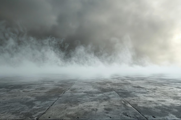 concrete floor and smoke background