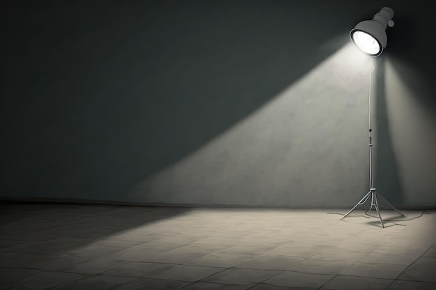 Concrete floor with white lamp spotlight for background