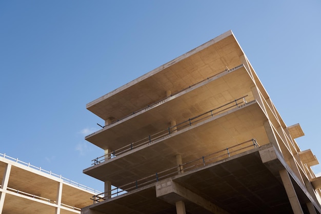 Concrete frames of future buildings at the construction site