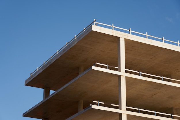 Concrete frames of future buildings at the construction site