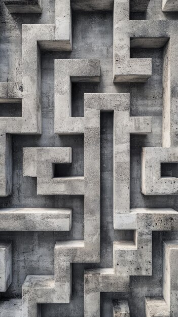 Photo concrete maze wall texture abstract geometric design architectural pattern concept